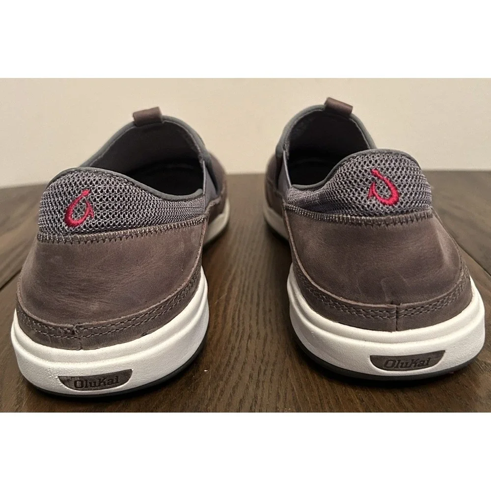 Olukai Men's Makia Slip-on Sneaker‎ Charcoal/Charcoal Size 11 New INSOLES
